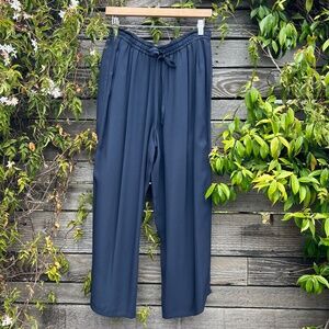 Vince Navy Drawstring Wide Leg Pant - Size M